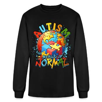 Autistic Autist Autism: My kind of normal - Men's Long Sleeve T-Shirt - black - Front