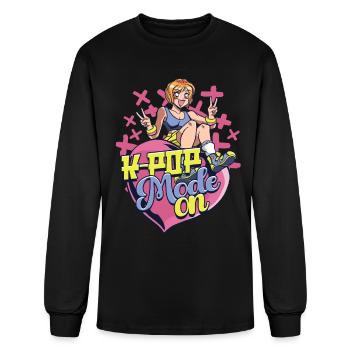 K-Pop Mode On Korean Music - Men's Long Sleeve T-Shirt - black - Front