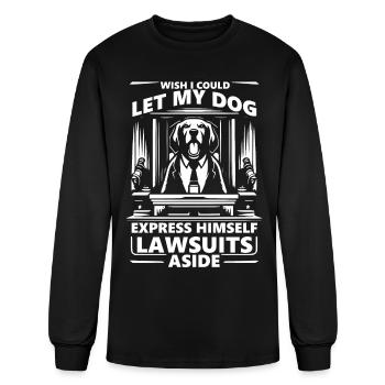 Wish I Could Let My Dog Express Himself - Men's Long Sleeve T-Shirt - black - Front