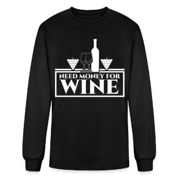 Wine Drinker Wine Glass Vino - Men's Long Sleeve T-Shirt - black - Front