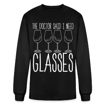 Wine Glass Vino Wine Drinker - Men's Long Sleeve T-Shirt - black - Front