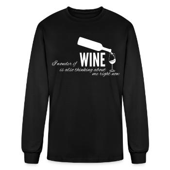Wine Drinker Vino Wine Glasses - Men's Long Sleeve T-Shirt - black - Front