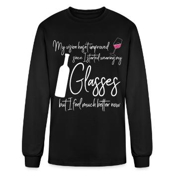 Vino Wine Glass Wine Drinker Red Wine - Men's Long Sleeve T-Shirt - black - Front