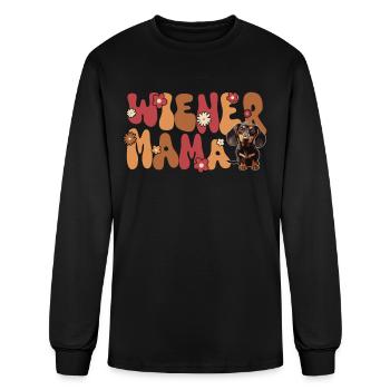 Dachshund Groovy Wiener Mama - Men's Long Sleeve T-Shirt - black - Front