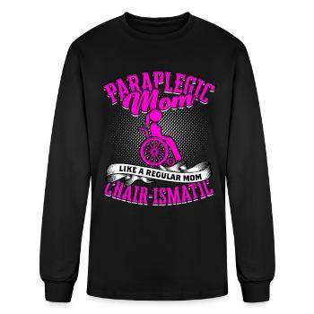 Paraplegic Mom Wheelchair Handicap - Men's Long Sleeve T-Shirt - black - Front