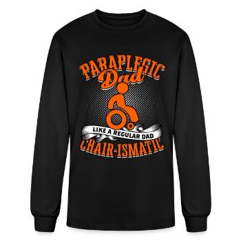 Paraplegic Dad Wheelchair Handicap - Men's Long Sleeve T-Shirt - black - Front