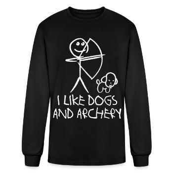 Archery Dog Long Bow Archer Compound Bow - Men's Long Sleeve T-Shirt - black - Front