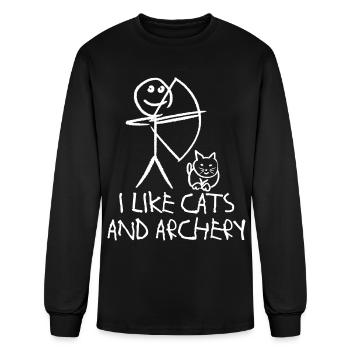 Archery Cat Long Bow Archer Compound Bow - Men's Long Sleeve T-Shirt - black - Front