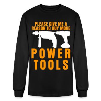 Power Tool Joke Electric Tools - Men's Long Sleeve T-Shirt - black - Front