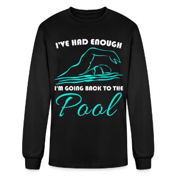 Swimming Pool Triathlon Swimmer - Men's Long Sleeve T-Shirt - black - Front