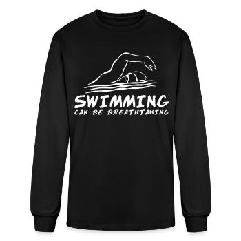 Triathlon Swimmer Swimming Pool - Men's Long Sleeve T-Shirt - black - Front