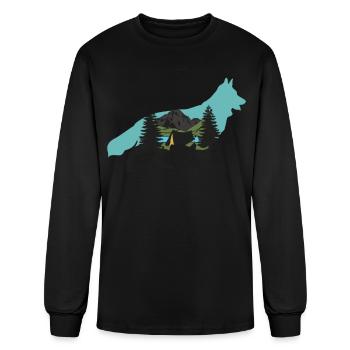 Shepherd Dog Leash German Shepherd - Men's Long Sleeve T-Shirt - black - Front