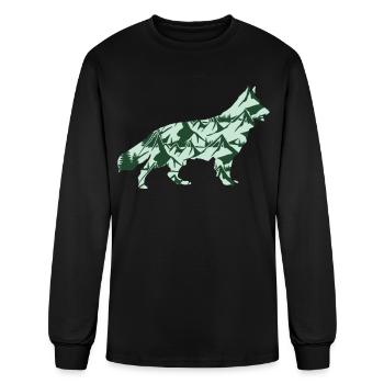 White Shepherd Dog Leash German Shepherd - Men's Long Sleeve T-Shirt - black - Front