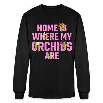 Flowers Orchid Orchids Phalaenopsis - Men's Long Sleeve T-Shirt - black - Front