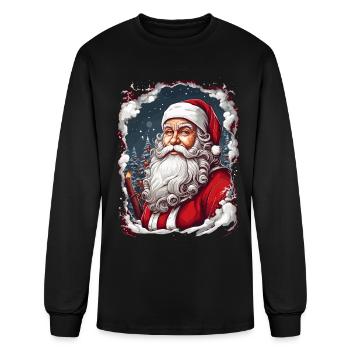 Winter Magic: Santa Claus in Snowy Wonderland - Men's Long Sleeve T-Shirt - black - Front