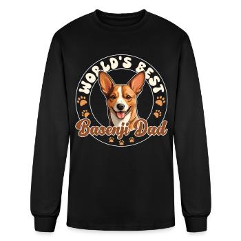Basenji Groovy Basenji Dad - Men's Long Sleeve T-Shirt - black - Front