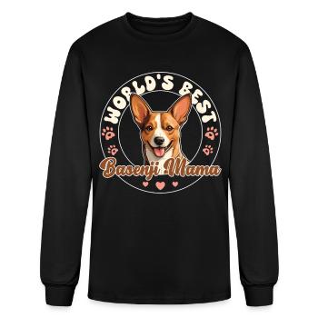 Basenji Groovy Basenji Mama - Men's Long Sleeve T-Shirt - black - Front