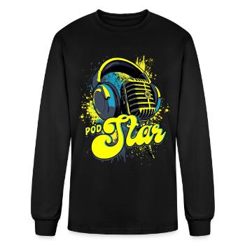 Podcast Podcaster Podcasting Podstar - Men's Long Sleeve T-Shirt - black - Front