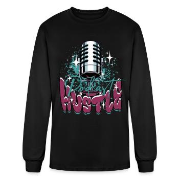 Podcast Hustle Podcaster Podcasting - Men's Long Sleeve T-Shirt - black - Front