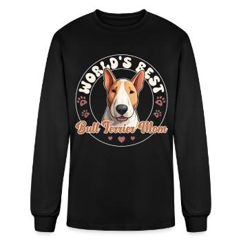 Bull Terrier Groovy Bull Terrier Mom - Men's Long Sleeve T-Shirt - black - Front