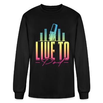 Podcast Podcaster Podcasting - Men's Long Sleeve T-Shirt - black - Front