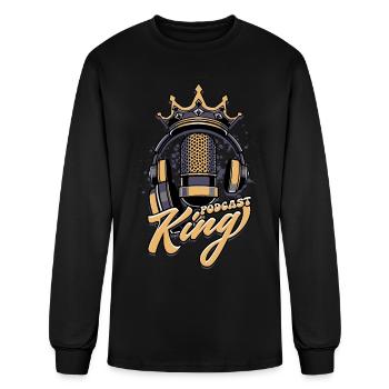 Podcast King Podcaster Podcasting - Men's Long Sleeve T-Shirt - black - Front