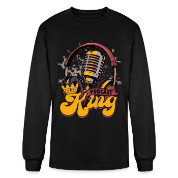 Podcast King Podcaster Podcasting - Men's Long Sleeve T-Shirt - black - Front