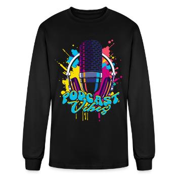 Podcast Vibes Podcaster Podcasting - Men's Long Sleeve T-Shirt - black - Front