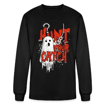Appât fantôme Halloween Chassez votre prise - T-shirt à manches longues Homme - noir - Devant