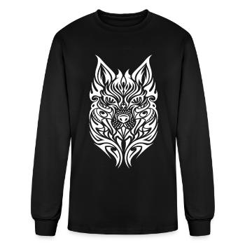 Dog Pet Tribal Tattoo - Men's Long Sleeve T-Shirt - black - Front