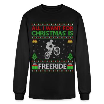 All I want for Christmas is Freeride Ugly - Men's Long Sleeve T-Shirt - black - Front