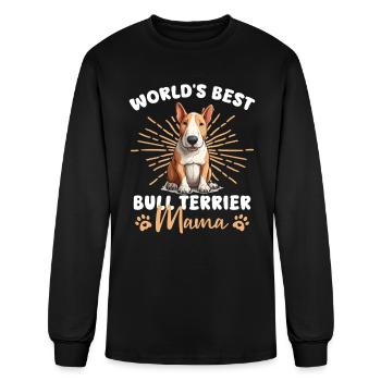 Bull Terrier Groovy Bull Terrier Mom - Men's Long Sleeve T-Shirt - black - Front