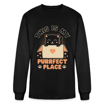 Purrfect Place - Men's Long Sleeve T-Shirt - black - Front