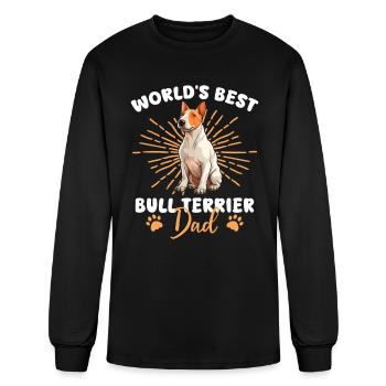 Bull Terrier Groovy Bull Terrier Dad - Men's Long Sleeve T-Shirt - black - Front