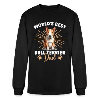 Bull Terrier Groovy Bull Terrier Dad - Men's Long Sleeve T-Shirt - black - Front