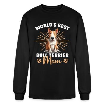 Bull Terrier Groovy Bull Terrier Mom - Men's Long Sleeve T-Shirt - black - Front