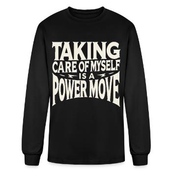 Taking Care of Myself is a Power Move - Men's Long Sleeve T-Shirt - black - Front