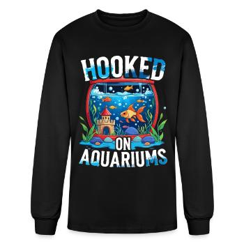 Aquarium Fish Breeder Hooked On Aquariums - Men's Long Sleeve T-Shirt - black - Front