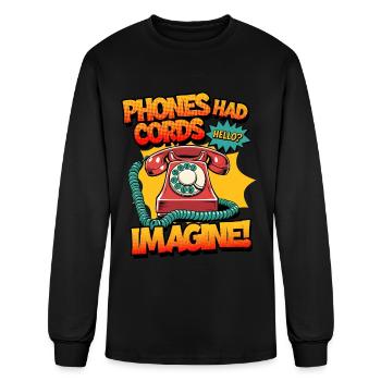 Phones Had Cords 80s 90s - Men's Long Sleeve T-Shirt - black - Front