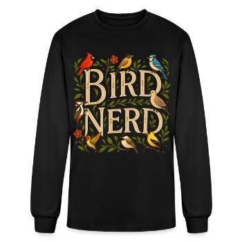Birdnerd Birdwatching Bird Watcher - Men's Long Sleeve T-Shirt - black - Front