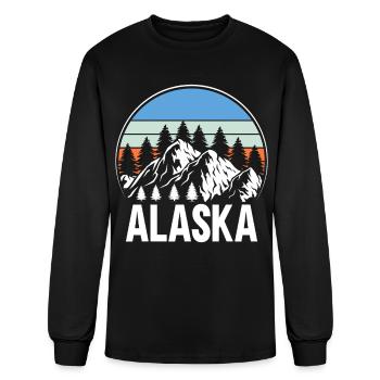 Alaskan Wilderness Mountain Glacier Alaska - T-shirt à manches longues Homme - noir - Devant