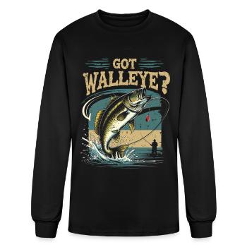 Chasseur de doré Pêcheur Le pêcheur a du doré jaune ? - T-shirt à manches longues Homme - noir - Devant