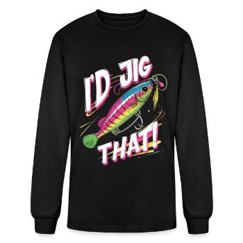 Chasse au doré Pêcheur, pêcheur, je vais bien ! - T-shirt à manches longues Homme - noir - Devant
