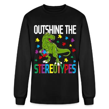 Autistic Autist Autism Outshine the stereotypes - Men's Long Sleeve T-Shirt - black - Front