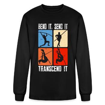 Pole Vault Bend it send it transcend it - Men's Long Sleeve T-Shirt - black - Front