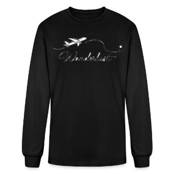 Wanderlust Airplane Travel Quote Design - Men's Long Sleeve T-Shirt - black - Front