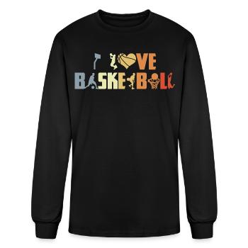 Basketball Love - Men's Long Sleeve T-Shirt - black - Front
