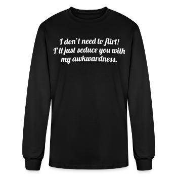 FLIRT SLOGAN - Men's Long Sleeve T-Shirt - black - Front