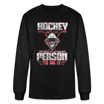 Hockey team gift - Men's Long Sleeve T-Shirt - black - Front