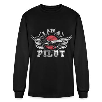 Pilot Glider Pilot Hobby - Men's Long Sleeve T-Shirt - black - Front
